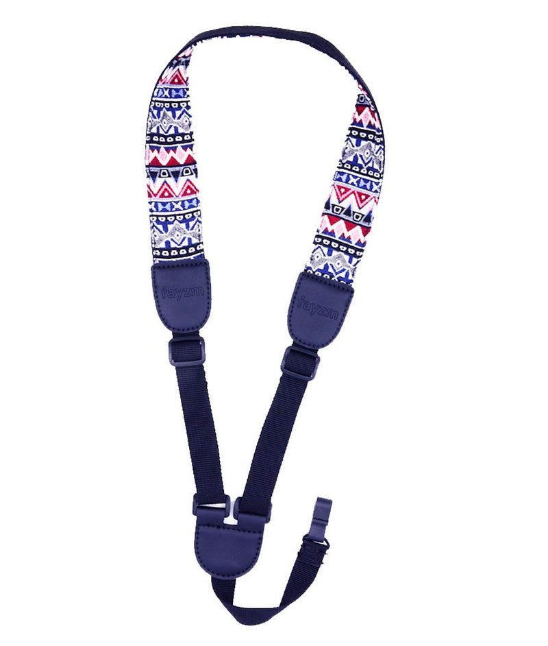 Rayzm Clip-on Ukulele Strap, Bohemian Style knitting Ukulele Belt, Adjustable Cotton Neck Sling Strap for Ukulele, Button-Free Cross-Chest Uke Strap, No Screws, Hands Free - Image 1